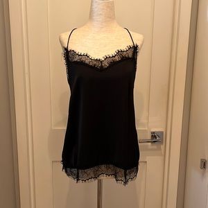Black satin lace camisole